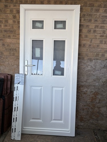 White pvc composite door - white,