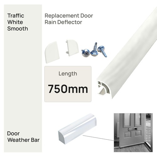 Weather bar 750mm white - bar, upvc