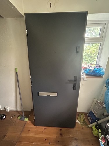 Steel front door anthracite - front,