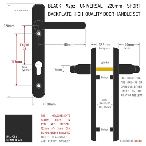 Door handles upvc - upvc, black